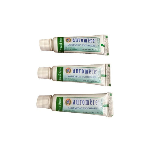 3 Pastas mini de dientes Menta Fresca Ayurveda con 24 hierbas y Neem 12.5ml