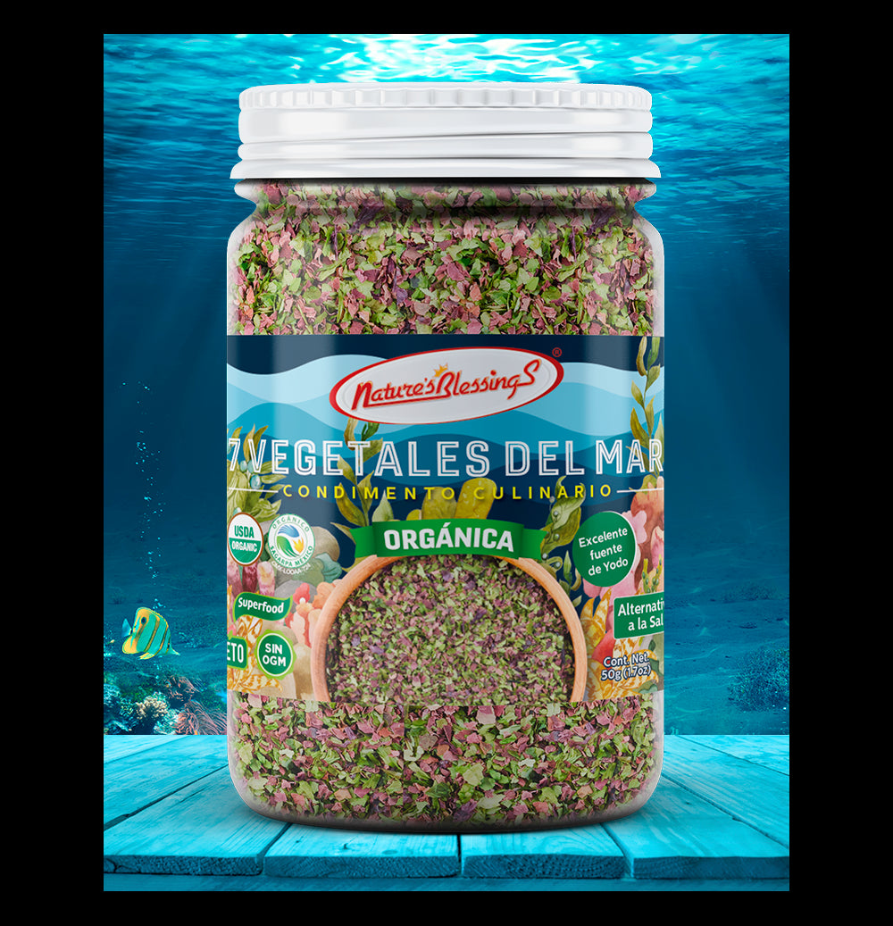Condimento de 7 Algas de Mar Orgánico 50g (sustituto sal)