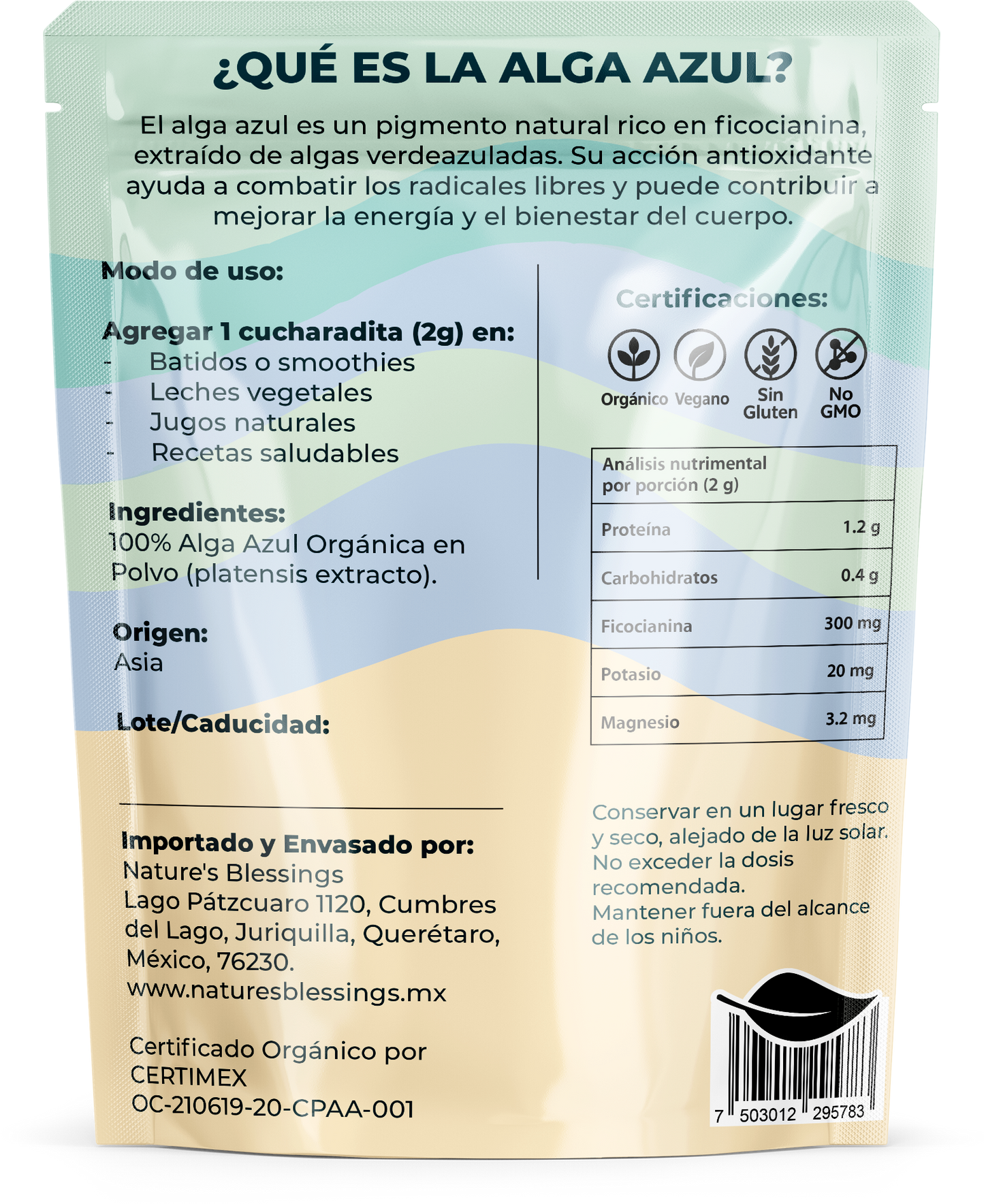 Alga Espirulina Azul Orgánica 100g