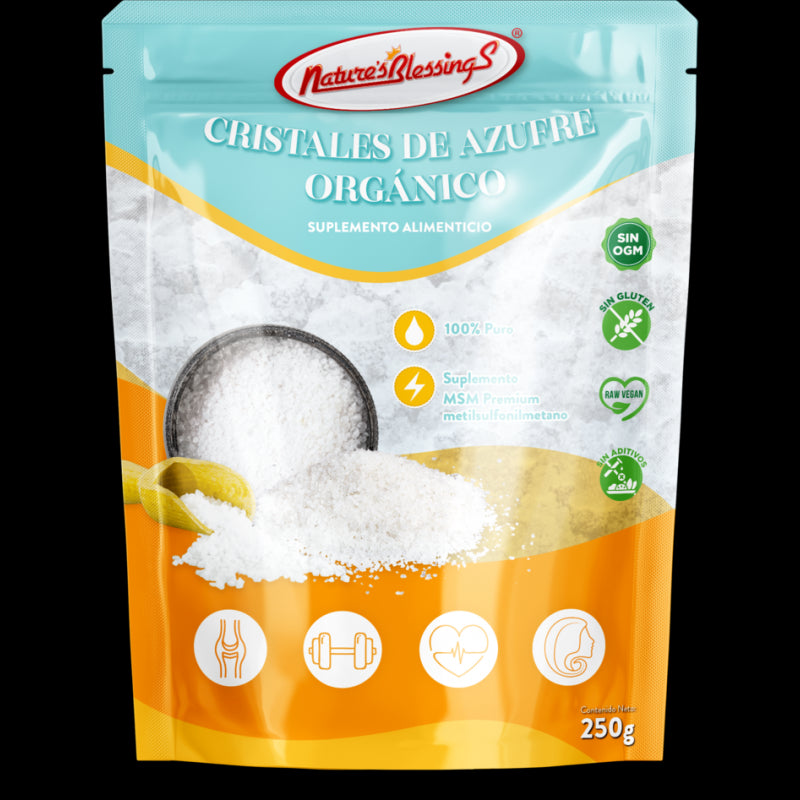 Azufre Orgánico Puro Premium Cristales MSM 250g