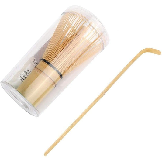 Batidor de Bamboo para Té Matcha Whisk Teaware y Cuchara (2 pzas)