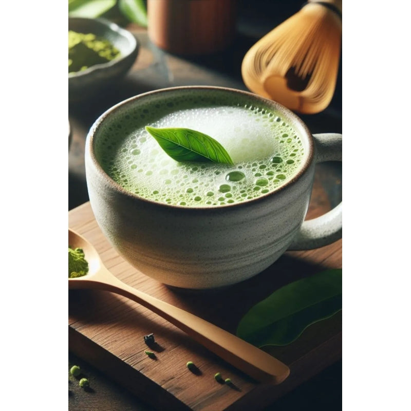 Batidor de Bamboo para Té Matcha Whisk Teaware y Cuchara (2 pzas)