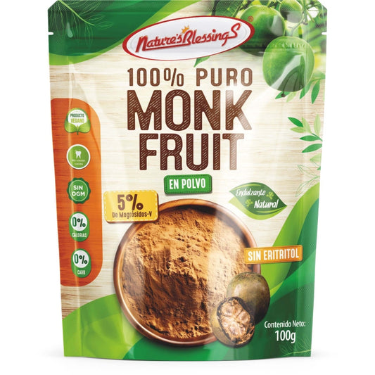 Extracto Puro de Monk Fruit 5% 100g | Endulza 20x más que el azúcar