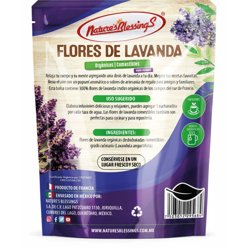 Flores de Lavanda grado culinario orgánica 100g