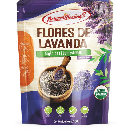 Flores de Lavanda Grado Culinario Orgánica 100g