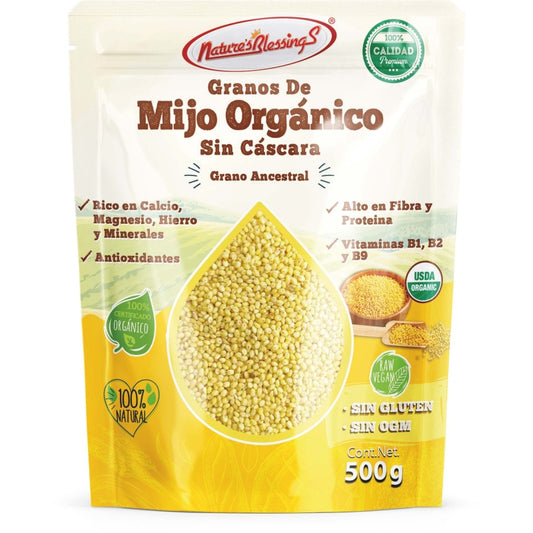 Granos de Mijo amarillo Orgánico Sin Cascara  500g