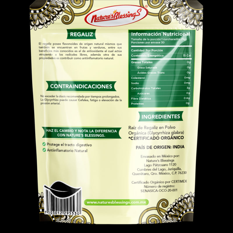 Regaliz en Polvo Orgánico Puro 150g