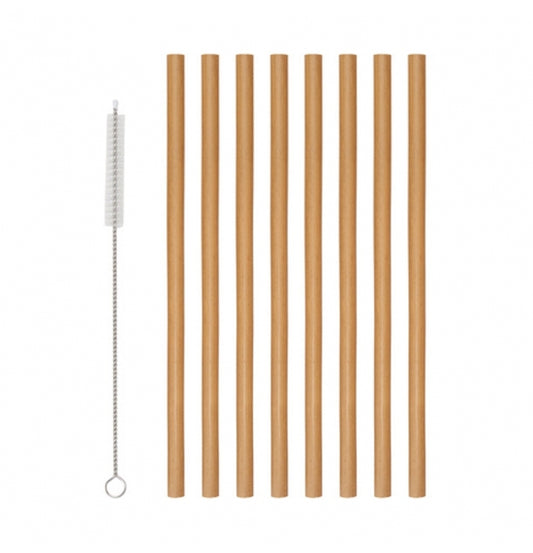 Popotes de Bambu 8 piezas y cepillo limpieza