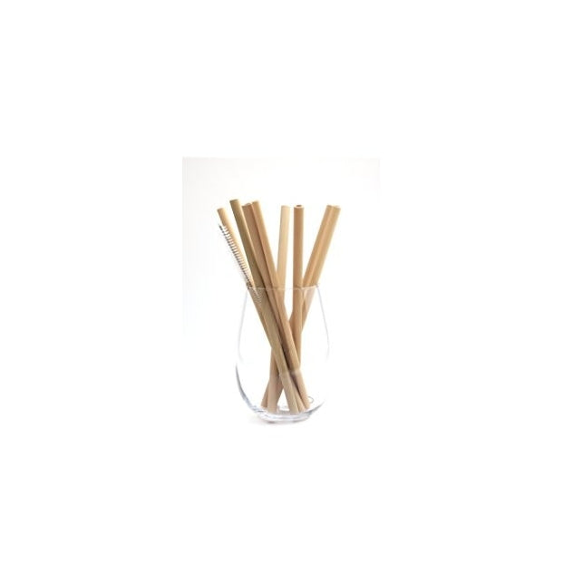 Popotes de Bambu 8 piezas y cepillo limpieza