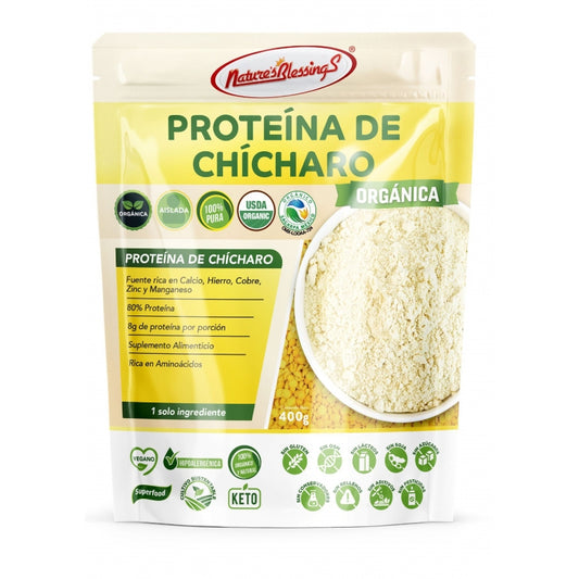 Proteina Aislada de Chicharo amarillo Orgánico 80% 450g