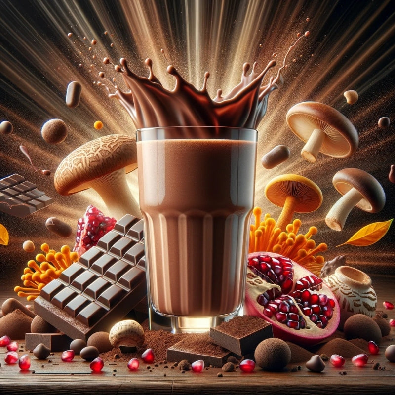 Mezcla de 30 Superfoods, Adaptógenos y Probióticos,proteína, Orgánica , Sabor Chocolate Cremoso,350g