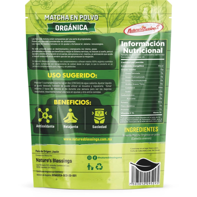 Te Verde Matcha Japones Orgánico 125g