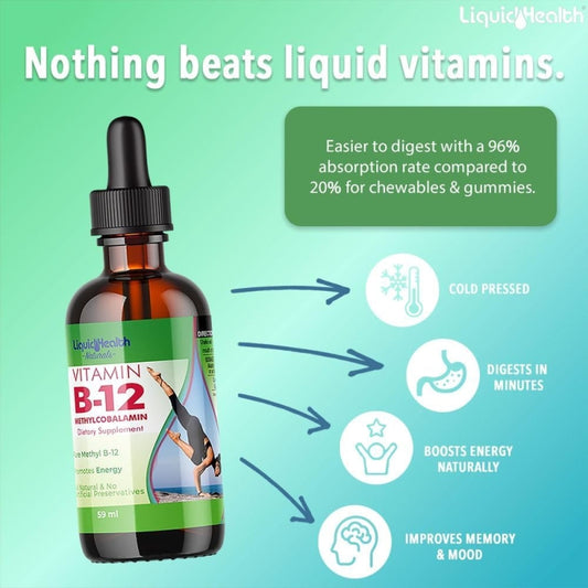 Vitamina B12 Sublingual Methylcobalamin 2500 mcg 59ml