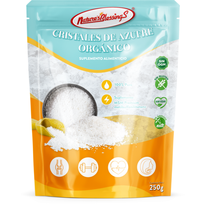 Azufre Organico puro cristales  MSM 200g