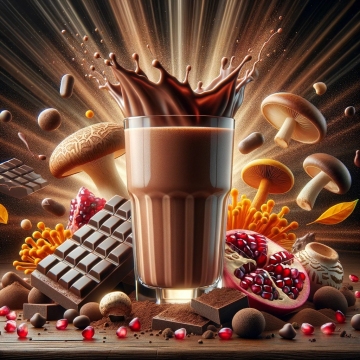 Mezcla de 30 Superfoods, Adaptógenos y Probióticos,proteína, Orgánica , Sabor Chocolate Cremoso,350g