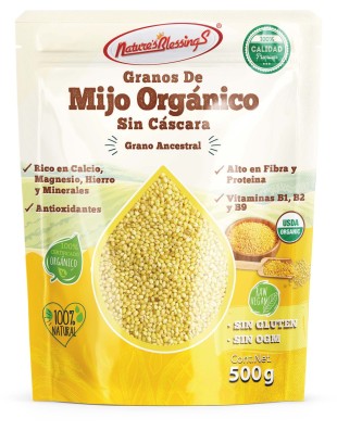 Granos de Mijo amarillo Orgánico Sin Cascara  500g