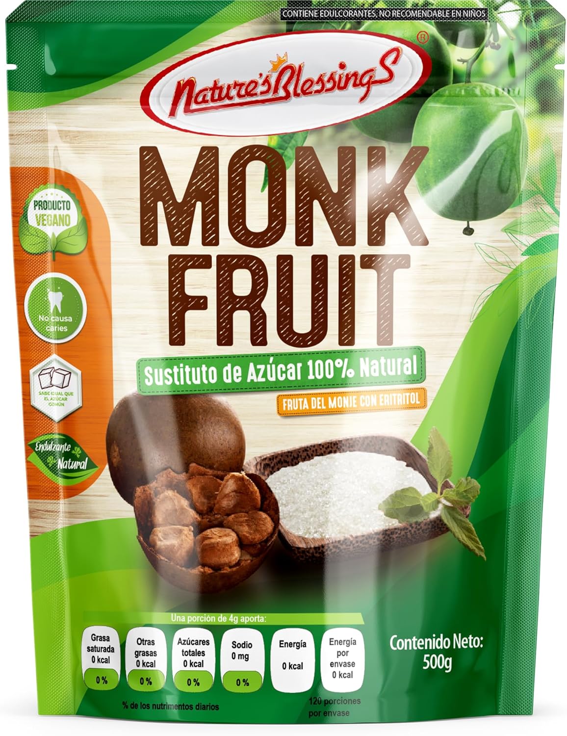 Azúcar de Fruta de Monje Monk Sugar 500g Blanca