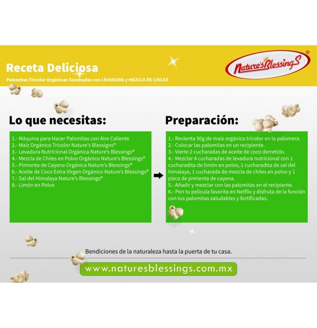 Maíz Palomero Orgánico Tricolor 500g (para palomitas)